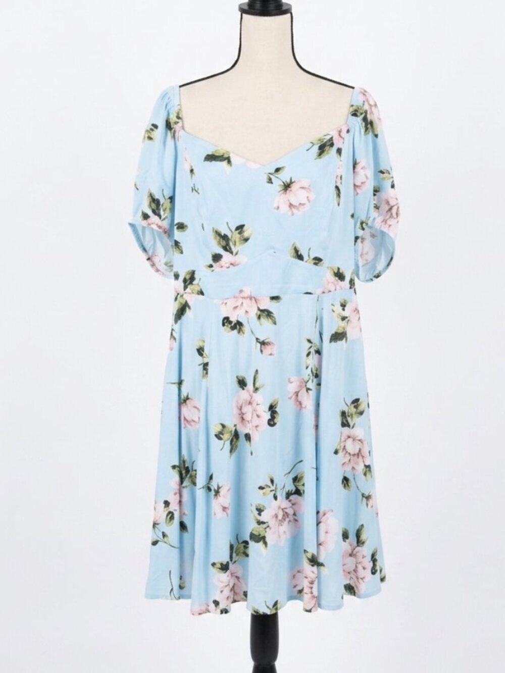 Torrid Size 2 Blue Floral Smocked Babydoll Dress